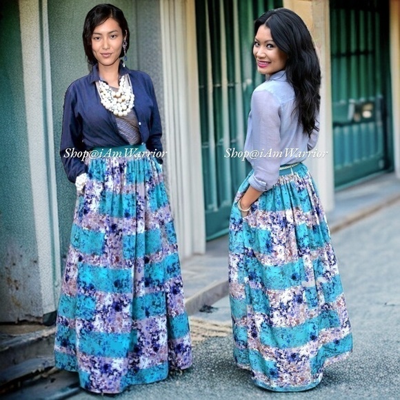 Anthropologie watercolor print tulle underlay maxi ball skirt *shop@iamwarrior - Picture 5 of 15
